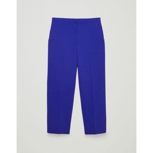 COS Topstitch Straight-leg Trousers In Blue